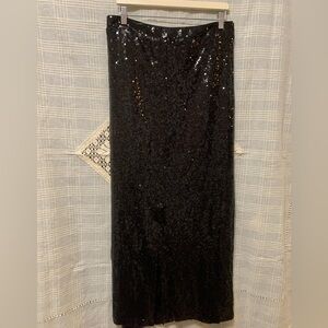 Eloquii Black Sequin Skirt size 26 party glam flirty fun plus size